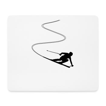 Skieur, ski, sports d'hiver - Tapis de souris (format paysage) - blanc - Devant