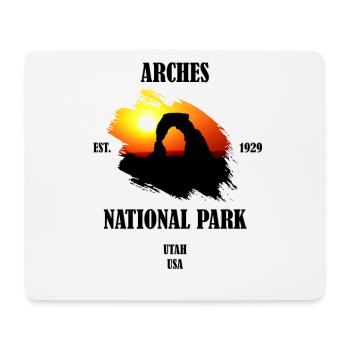 Arches National Park Utah USA Stone Arch Geology - Mouse Pad (horizontal) - white - Front