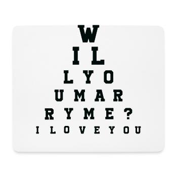 Vision Test Will you Marry me Ophthalmologist Love - Mousepad (Querformat) - Weiß - Vorne