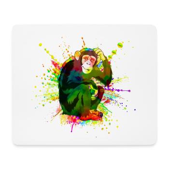 Affe in coolem und buntem Artwork - Monkey Ape - Mousepad (Querformat) - Weiß - Vorne