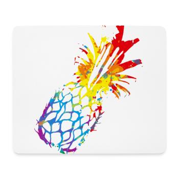 Buntes Ananas - Mousepad (Querformat) - Weiß - Vorne