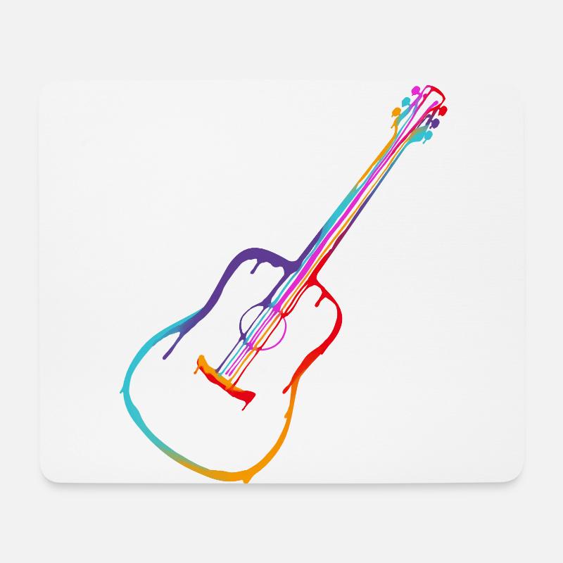 Dégradé de couleur Guitare acoustique - Tapis de souris (format paysage) - blanc