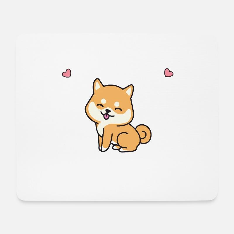 Shiba Inu - Tapis de souris (format paysage) - blanc