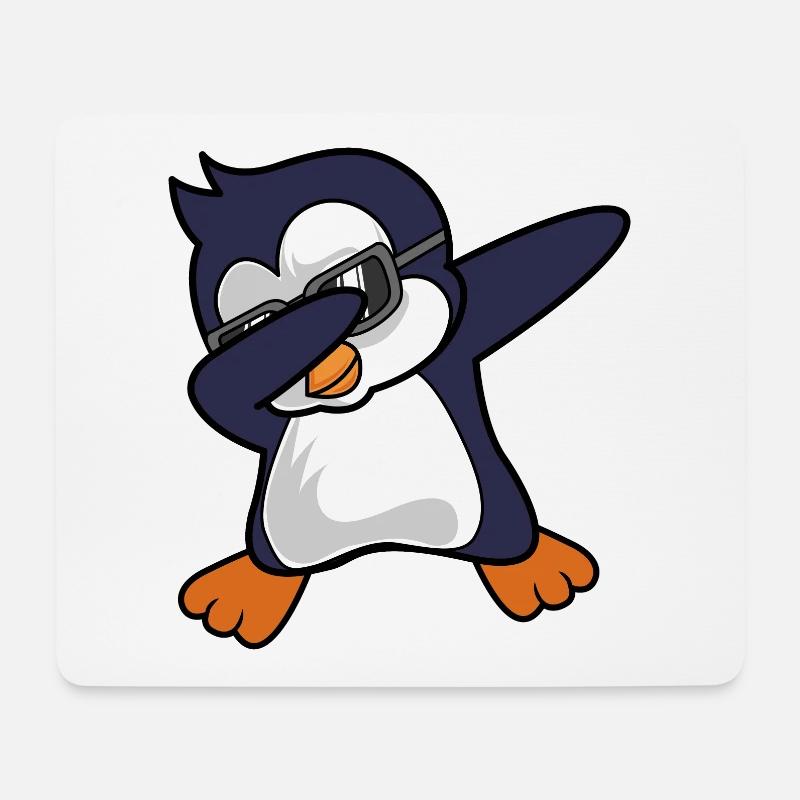 Pinguin Dab - Mousepad (Querformat) - Weiß