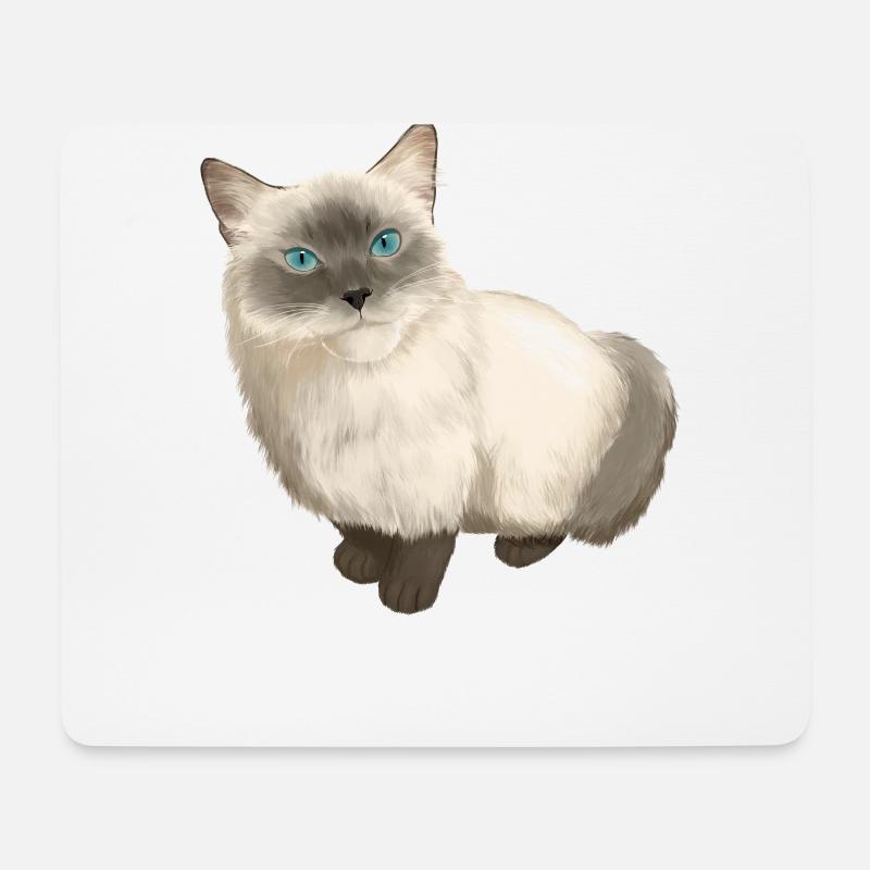 Ragdoll Katze - Mousepad (Querformat) - Weiß