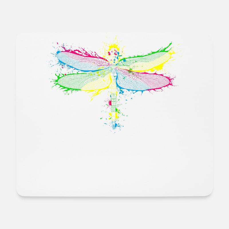 Libelle - Mousepad (Querformat) - Weiß