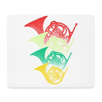 french horn - Mouse Pad (horizontal) - white - Front