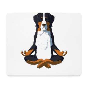 Chien de sennenhund bernois Yoga - Tapis de souris (format paysage) - blanc - Devant