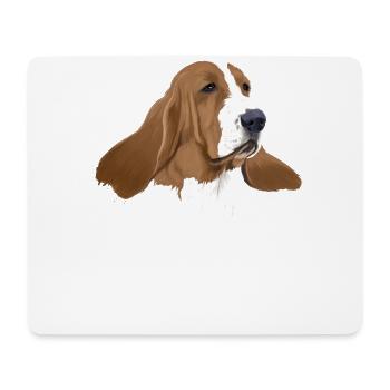 Basset Hound - Mouse Pad (horizontal) - white - Front