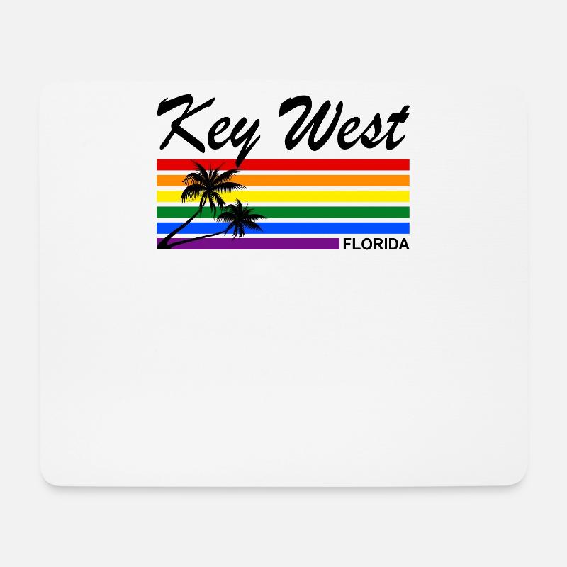 Key West Florida USA Regenbogen Palme Urlaub - Mousepad (Querformat) - Weiß
