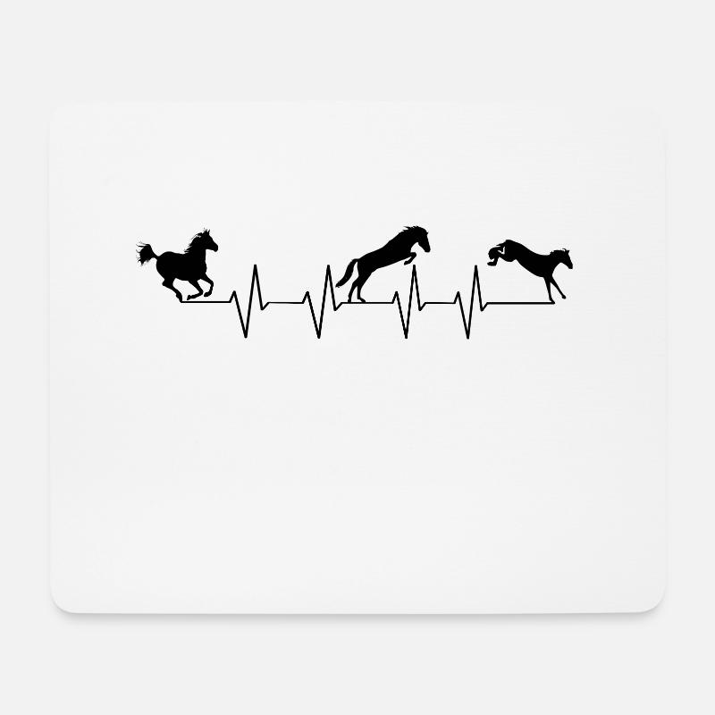 Herzschlag Pferde - Mousepad (Querformat) - Weiß