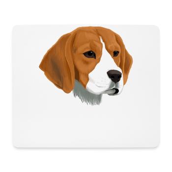 Beagle Hund - Mousepad (Querformat) - Weiß - Vorne