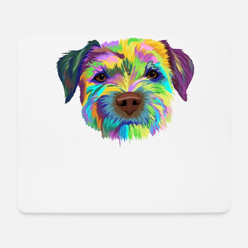 Border Terrier Hund Geschenk - Mousepad (Querformat) - Weiß