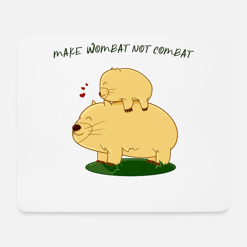 Wombat - Mousepad (Querformat) - Weiß