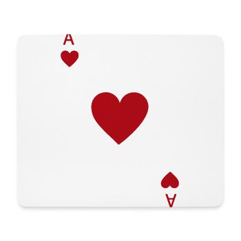 Herz Ass Spielkarte Karneval Kostüm Poker Casino - Mousepad (Querformat) - Weiß - Vorne