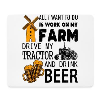 Tractor tractors farmer saying - Mouse Pad (horizontal) - white - Front