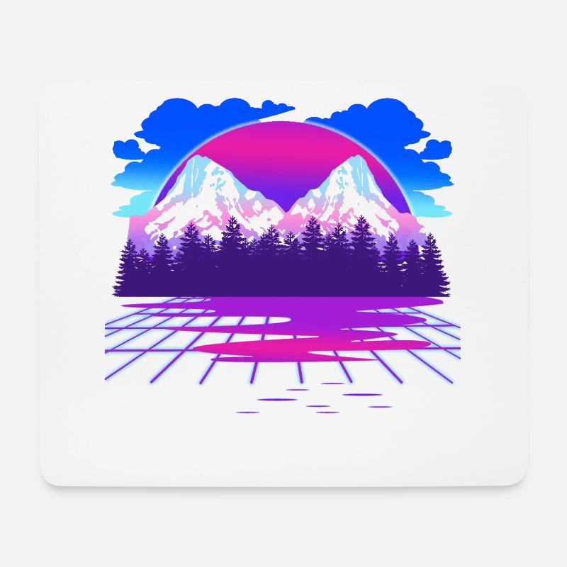 Vaporwave - Mousepad (Querformat) - Weiß