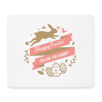 Happy Easter Joyeuses Pâques Follow The Rabbit - Tapis de souris (format paysage) - blanc - Devant