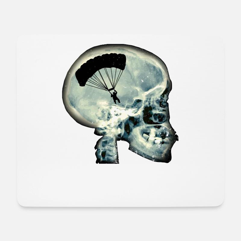Gleitschirm fliegen - Mousepad (Querformat) - Weiß