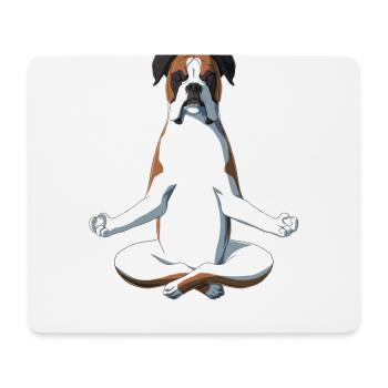 Yoga Boxer Hund - Mousepad (Querformat) - Weiß - Vorne