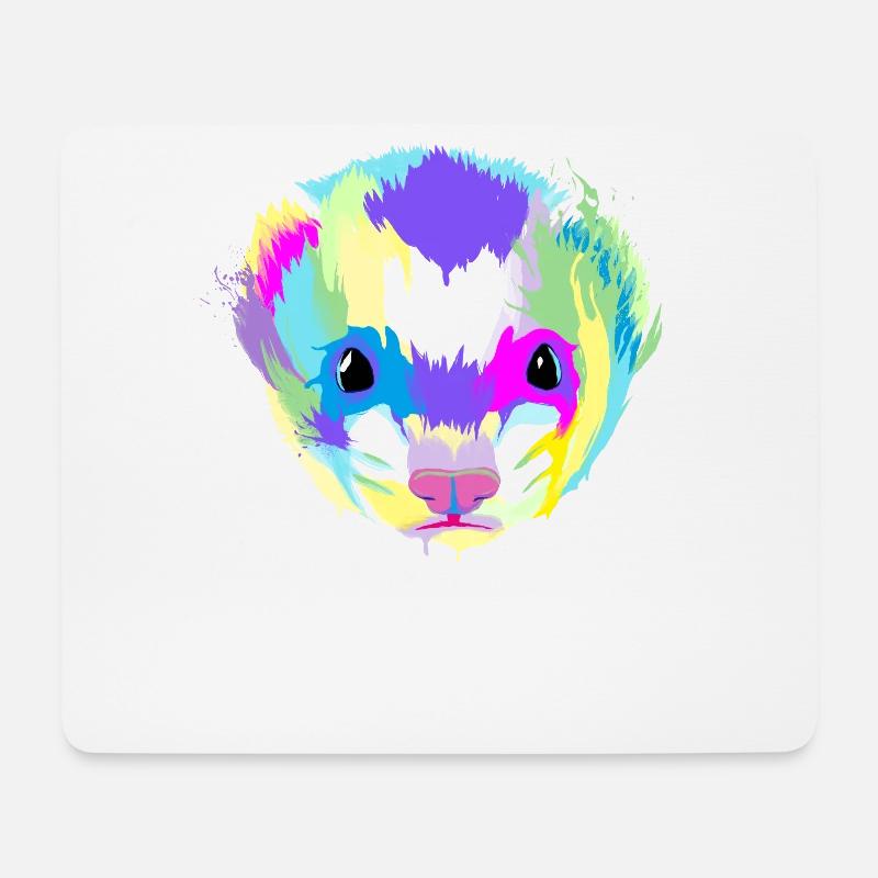 Splash Frettchen - Mousepad (Querformat) - Weiß