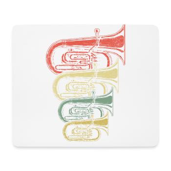Retro Tuba - Mouse Pad (horizontal) - white - Front