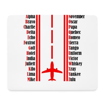 Pilot airplane pilot alphabet - Mouse Pad (horizontal) - white - Front