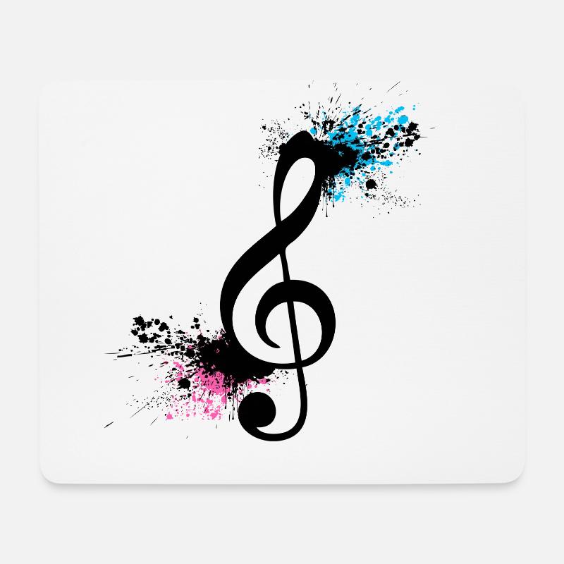 Violinschlüssel Musiker Musikliebhaber - Mousepad (Querformat) - Weiß