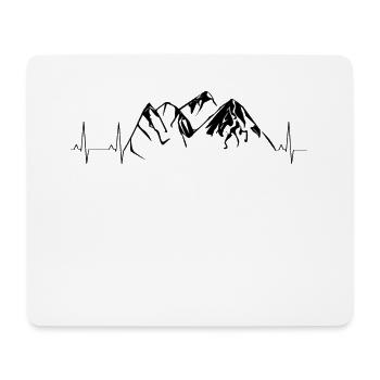 Mountains heartbeat EKG, winter sports apres ski funny - Mouse Pad (horizontal) - white - Front
