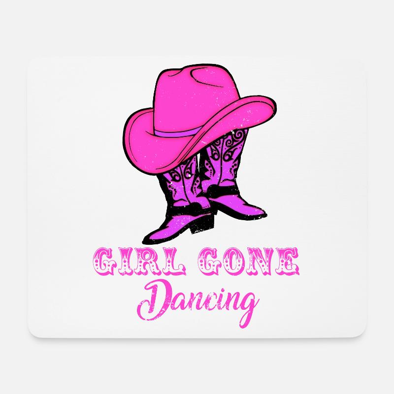 Linedance, Line dancing Boots - Mousepad (Querformat) - Weiß