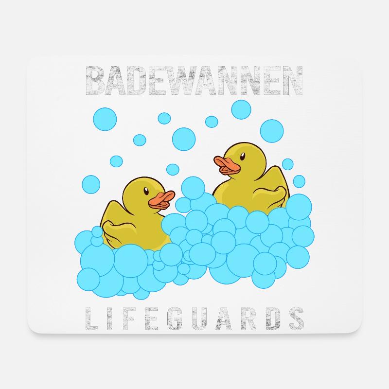 Quietscheente Rettungsschwimmer - Mousepad (Querformat) - Weiß