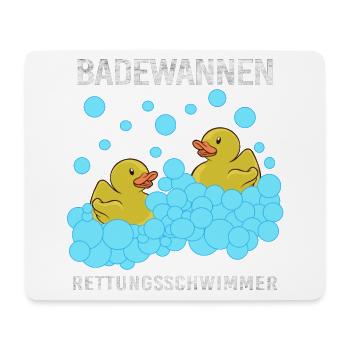 Gummiente Quietscheente Badeente Rettungsschwimmer - Mousepad (Querformat) - Weiß - Vorne