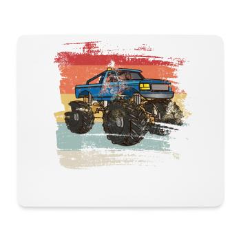 Rétro Monster Truck - Tapis de souris (format paysage) - blanc - Devant
