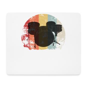 Rétro percussion musicien cadeau pour batteur - Tapis de souris (format paysage) - blanc - Devant