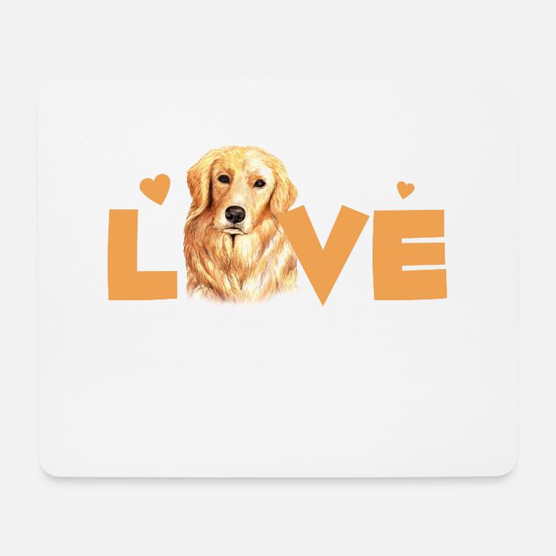 Golden Retriever Love - Mouse Pad (horizontal) - white
