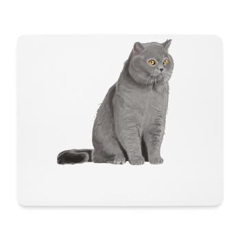 British Shorthair Cat - Mouse Pad (horizontal) - white - Front