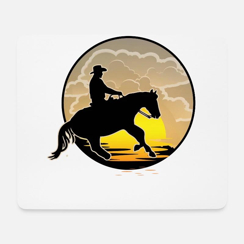Westernreiten - Mousepad (Querformat) - Weiß