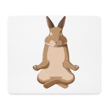 Meditation Hase - Mousepad (Querformat) - Weiß - Vorne