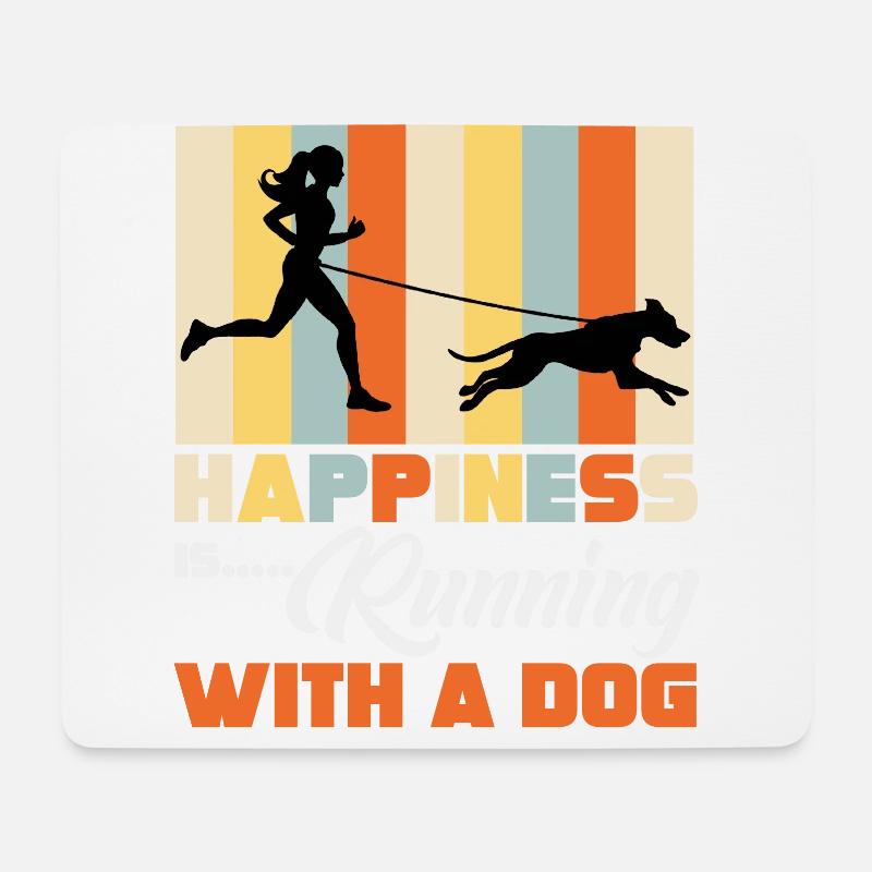 Hunde Sport, Canicross - Mousepad (Querformat) - Weiß