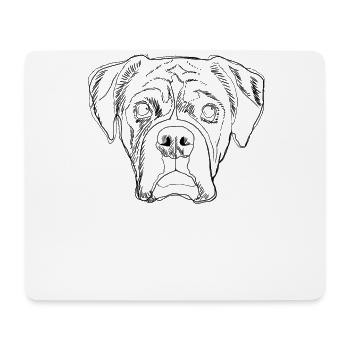 Boxer chien - Tapis de souris (format paysage) - blanc - Devant
