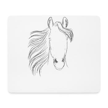 Pferd - Mousepad (Querformat) - Weiß - Vorne