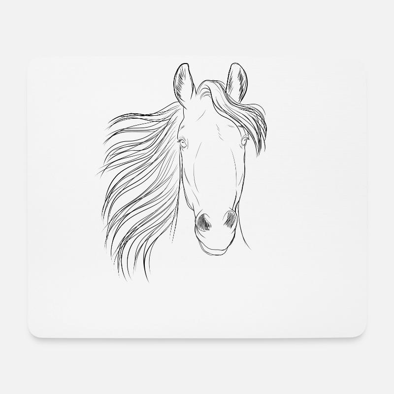 Pferd - Mousepad (Querformat) - Weiß