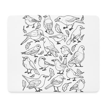 Vögel, verschiedene Vogelarten, Gartenvögel - Mousepad (Querformat) - Weiß - Vorne