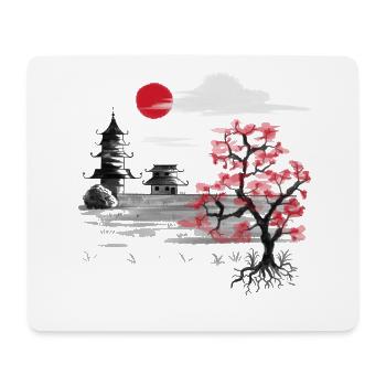 Japon Nature Chine Asie Cerisier Fleur Asiatique - Tapis de souris (format paysage) - blanc - Devant