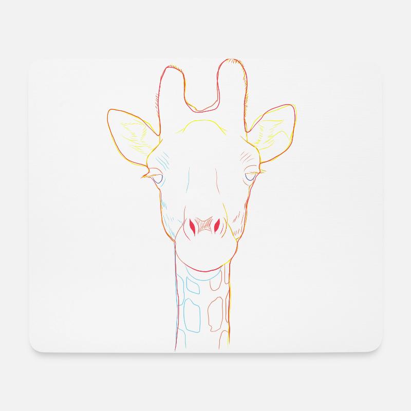 Giraffe - Mousepad (Querformat) - Weiß