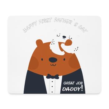 Happy First Father’s Day - Love you baer tenue - Tapis de souris (format paysage) - blanc - Devant
