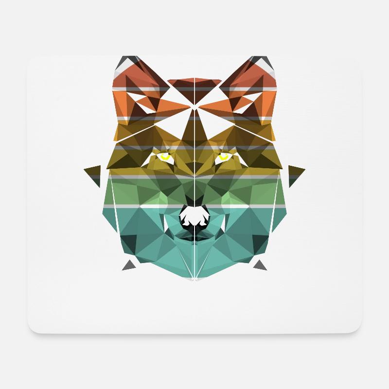 Wolf Gesicht Wölfe Geschenk - Mousepad (Querformat) - Weiß