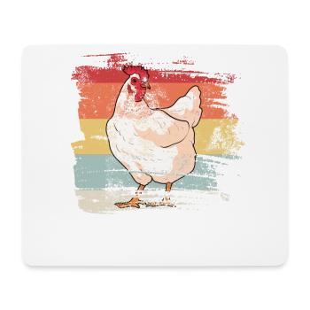 Chicken Retro - Mouse Pad (horizontal) - white - Front