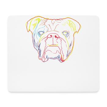 Bouledogue anglais coloré - Tapis de souris (format paysage) - blanc - Devant