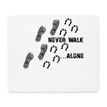 Never Walk Alone Horse Horseshoe Shoe Imprint - Mouse Pad (horizontal) - white - Front